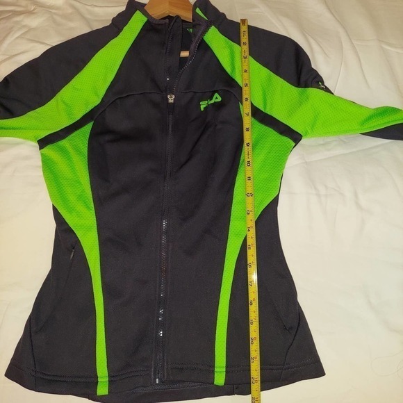 FILA Sport Jogging Jacket, Green/Black, Zipper Front, Pockets, XS - Picture 9 of 11